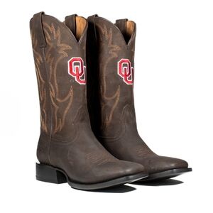 Gameday Boots Oklahoma Sooners Western Square Toed Cowboy Boots NWT